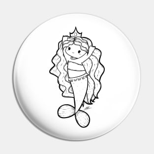 Cute Mermaid Illustration Pin