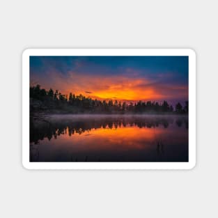 Diamond Lake Sunset Reflection Magnet