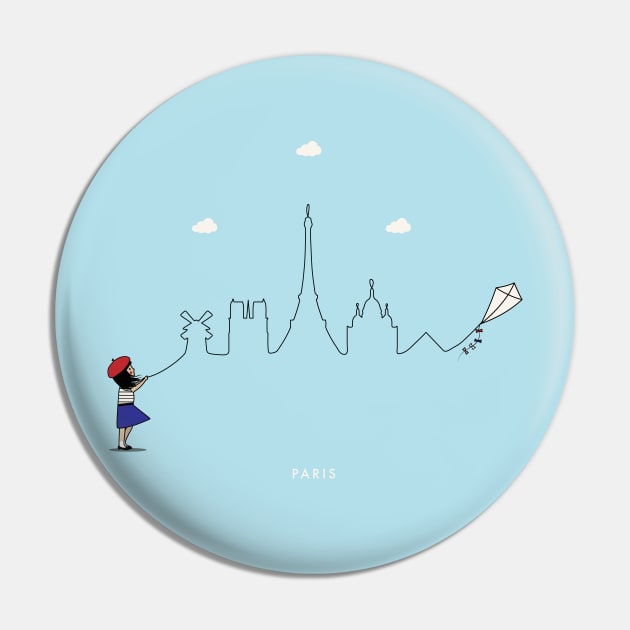 Paris Skyline Pin by Kein Design