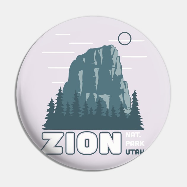 Zion National Park Design Pin by Terrybogard97