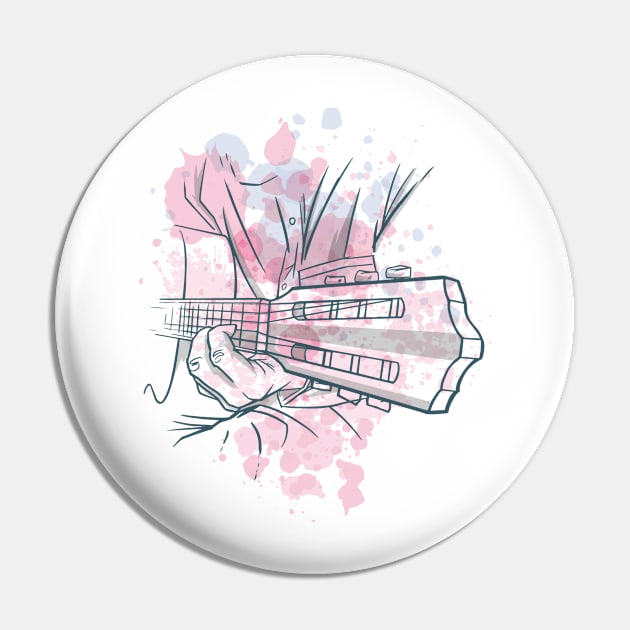 GUITAR PLAYING WATERCOLOR cool design for music Pin by Midoart