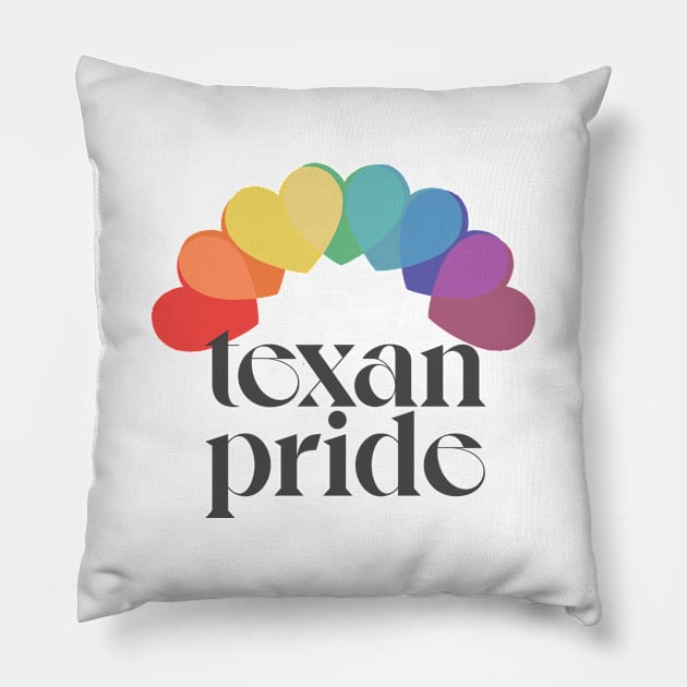 Texan Pride / Rainbow Hearts Aesthetic Design Pillow by DankFutura