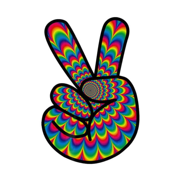 Psychedelic Hippie Peace Sign T Shirt Cool Hippy Costume by adrinalanmaji