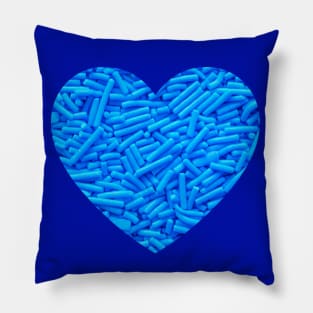 Blue Sprinkles Candy Photo Heart Pillow