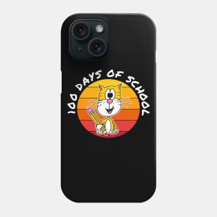 100 Days Of School Cat Kindergarten Teacher 2023 Phone Case