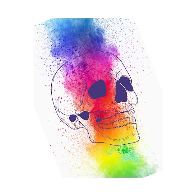 💀🎨Crazy beautiful halloween skull design skeleton - colorful, painting, psychedelic by MIND FOX
