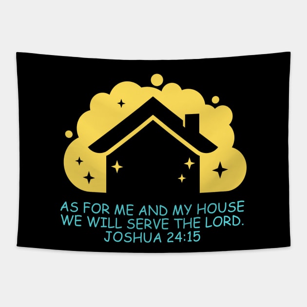 As For Me And My House We Will Serve The Lord | Bible Verse Joshua 24:15 Tapestry by All Things Gospel