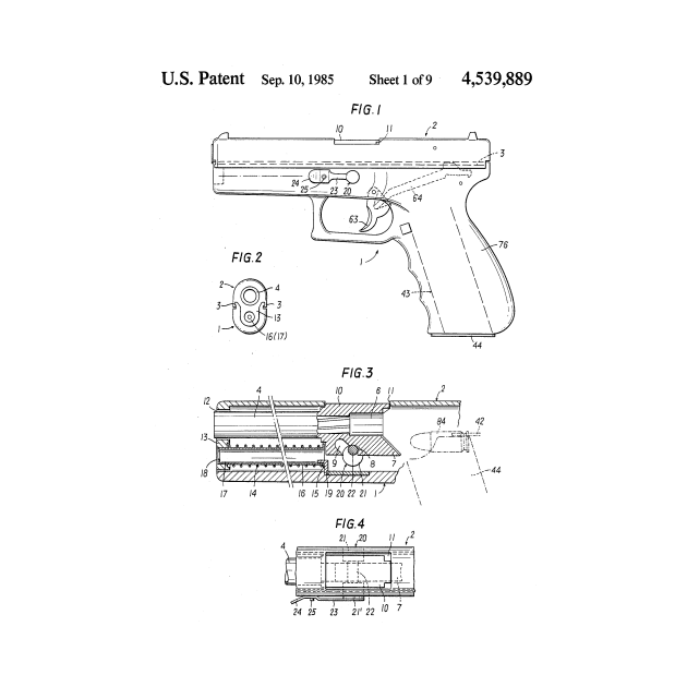 Glock Handgun Patent (black) by Big Term Designs