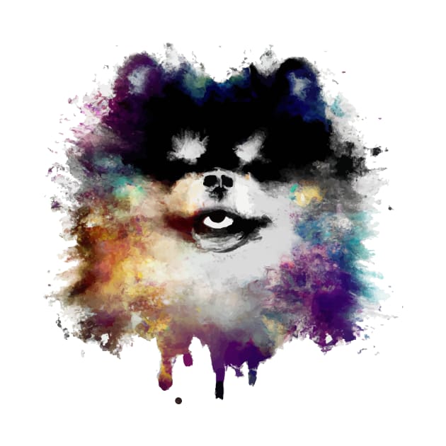 Adorable Pomeranian Puppy Floof Stencil Art Piece by Furrban