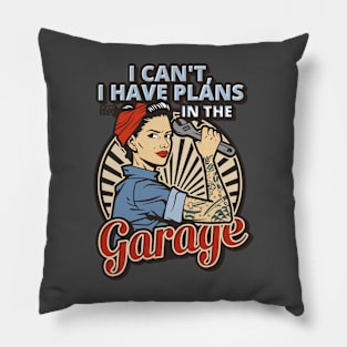 Retro Funny Plans Garage Auto Mechanic Car Joke Meme Humor Pillow