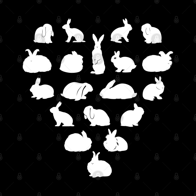 Rabbit Breeds Heart Rabbit Lover Gift by millersye