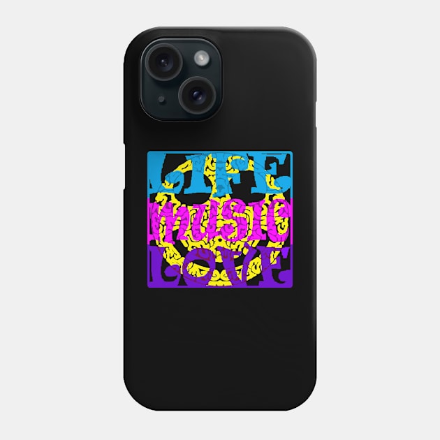 Life Music Love Phone Case by razorcitywriter