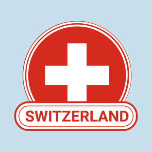 Switzerland Country Badge - Switzerland Flag T-Shirt