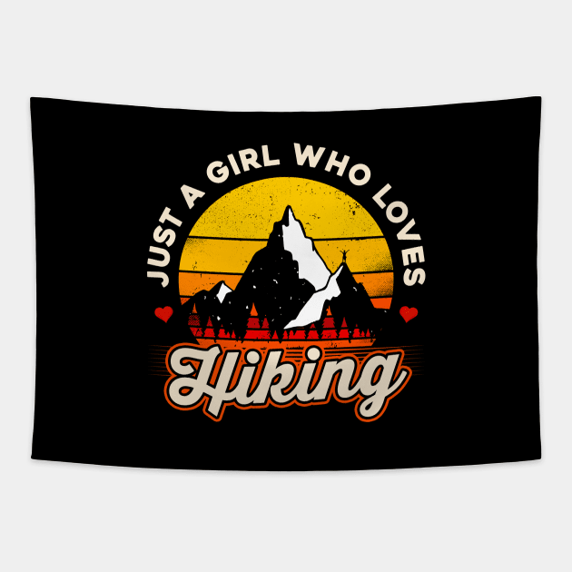 Just a Girl Who Loves Hiking Tapestry by monolusi