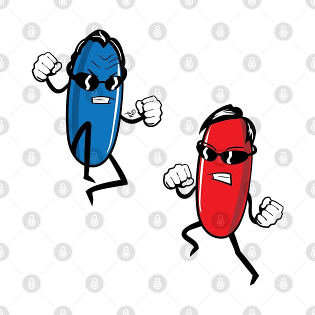 Blue Pill versus Red Pill by Tai's Tees by TaizTeez