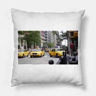 New York 5th Ave Yellow Cabs Pillow