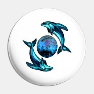 Blue Moon Dolphins Pin