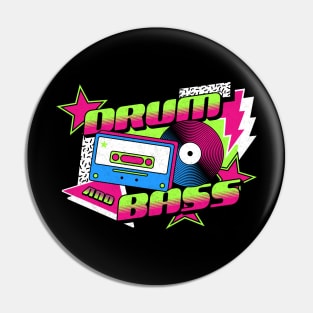 DRUM AND BASS  - 90s Steez (lime/pink) Pin