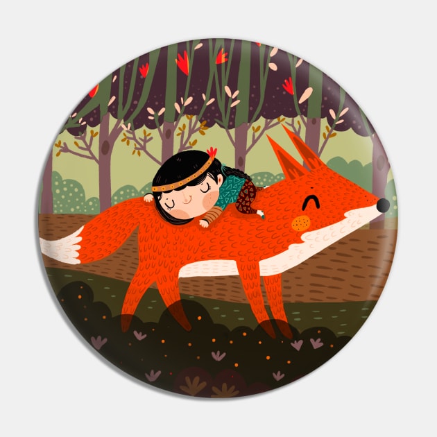 Red fox and girl Pin by Mjdaluz