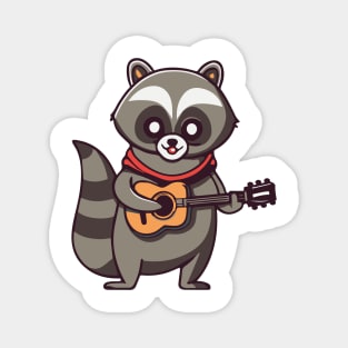 Raccoon Guitar Player Magnet