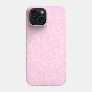 Pale yellow dot mandala Phone Case