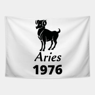 Black Aries Zodiac 1976 Tapestry