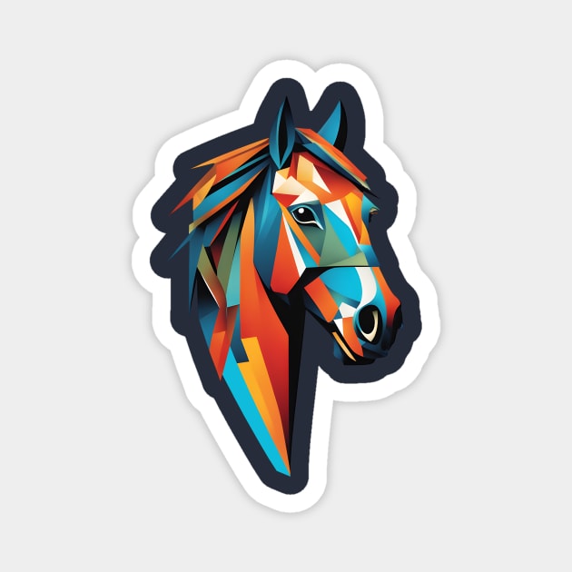 Geometric Horse's Head Magnet by didibayatee