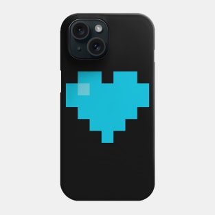 Simple Light Blue Pixel Heart Phone Case