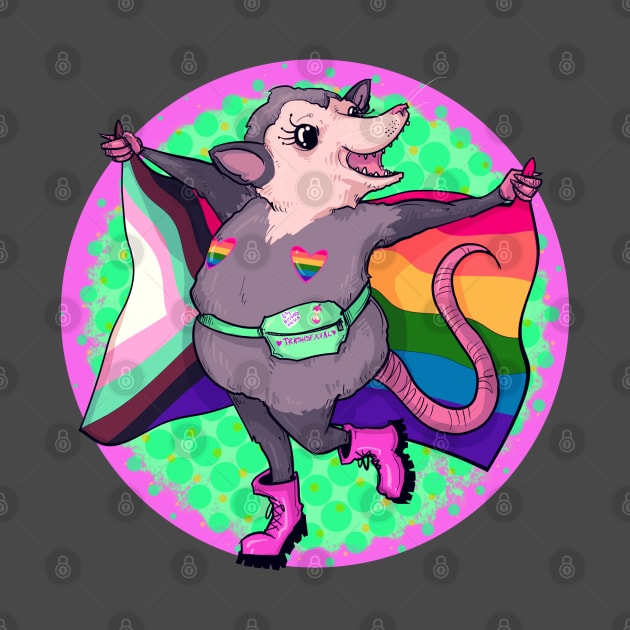 Pride Opossum by LVBart