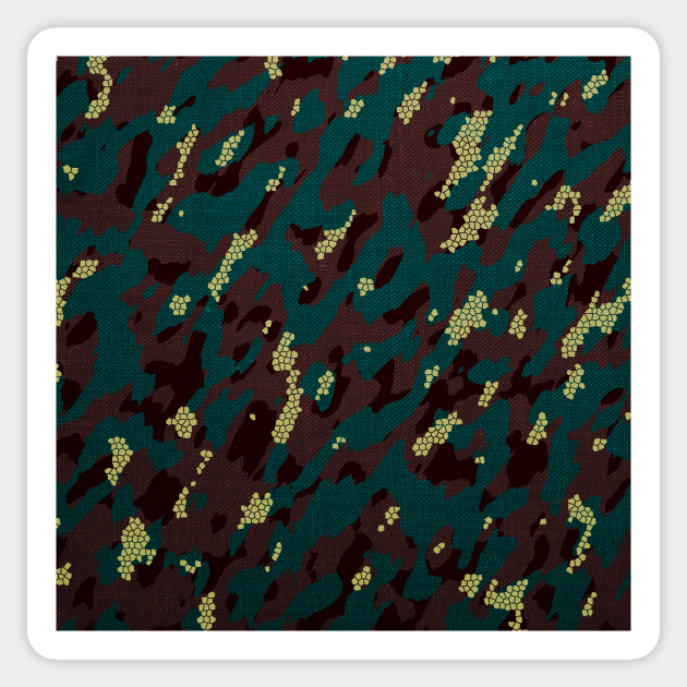 Camouflage - Brown Teal - Camouflage - Sticker | TeePublic