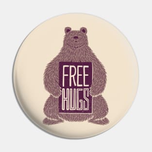 Free Hugs Bear Pin