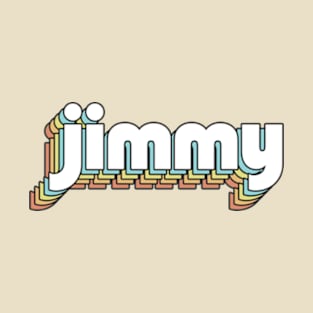 Jimmy - Retro Rainbow Typography Faded Style T-Shirt