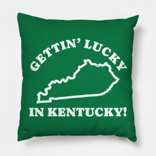 Gettin Lucky In Kentucky - Round Text Pillow