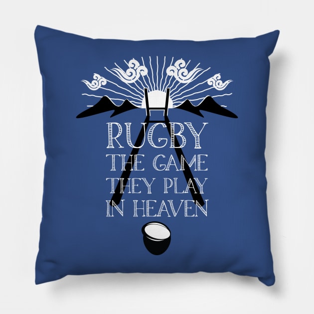 Rugby Game Played In Heaven 3 Pillow by atomguy