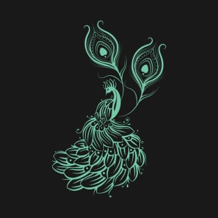 Peacock tattoo  (Print on Back ) T-Shirt