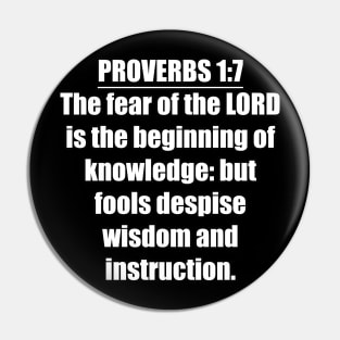 Proverbs 1:7 Bible Verse Pin