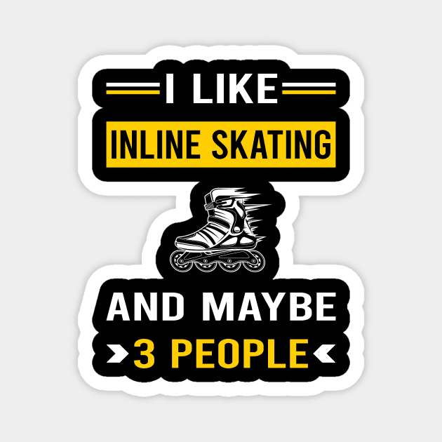 3 People Inline Skating Skate Skater Magnet by Good Day