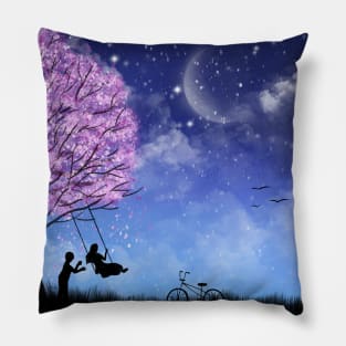 Cherry tree with lovely couple Pillow