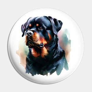 Rottweiler Watercolor - Beautiful Dog Pin