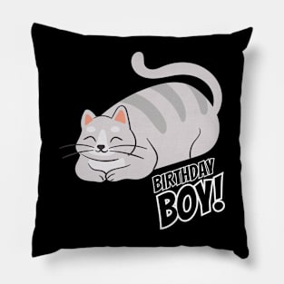 Birthday boy Tshirt with cute cat Pillow