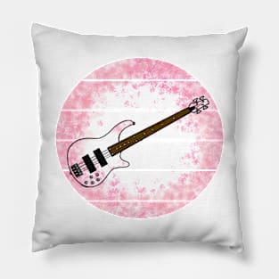 Floral Bass Guitar Japanese Cherry Blossom Bassist Musician Pillow