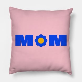 Mom with blue flower Pillow