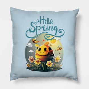 Hello Spring, bee Pillow