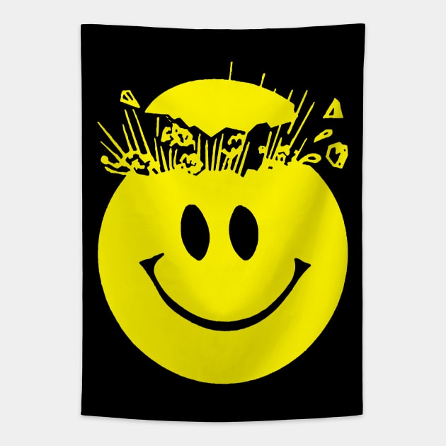 Exploding Acid House 80s Smiley Face Tapestry by DankFutura