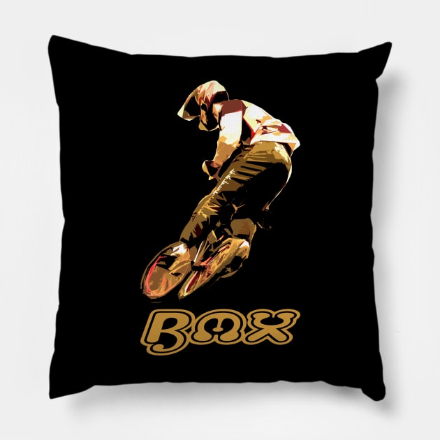 bmx race Pillow by rickylabellevie