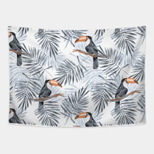 Toucan and palm leaves Tapestry