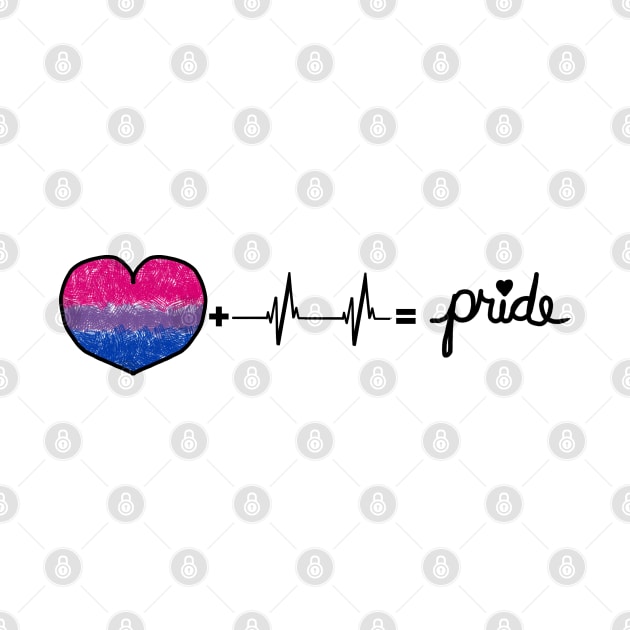 Bi-Sexual Pride Flag Heart + Heartbeat = Pride Design by PurposelyDesigned