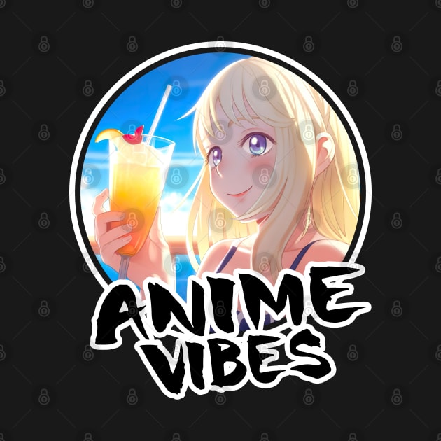 Cute Anime Girl on vacation - Anime Shirt by KAIGAME Art