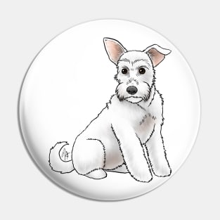 Dog - Miniature Schnauzer - White Natural Pin