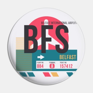 Belfast (BFS) Airport // Sunset Baggage Tag Pin